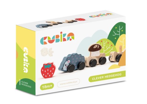 LEAN Toys Drewniana Zabawka Mądry Jeżyk Wagoniki Truskawka Grzybek 15467 LEAN Toys Drewniana Zabawka Mądry Jeżyk Wagoniki Truskawka Grzybek 15467