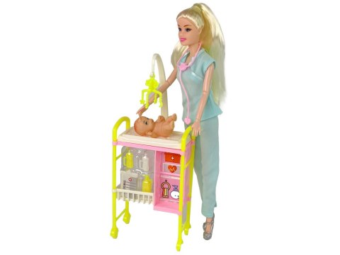 LEAN Toys Lalka Dla Dzieci Lekarz Długie Włosy Akcesoria LEAN Toys Lalka Dla Dzieci Lekarz Długie Włosy Akcesoria