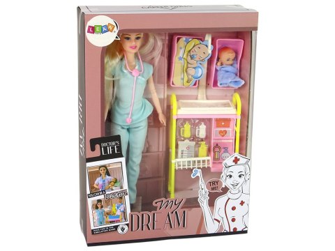 LEAN Toys Lalka Dla Dzieci Lekarz Długie Włosy Akcesoria LEAN Toys Lalka Dla Dzieci Lekarz Długie Włosy Akcesoria