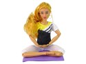 LEAN Toys Lalka Dla Dzieci Mata Joga Długie Blond Włosy