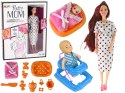 LEAN Toys Lalka Dla Dzieci W Ciąży Długie Włosy Akcesoria