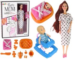 LEAN Toys Lalka Dla Dzieci W Ciąży Długie Włosy Akcesoria