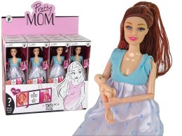 LEAN Toys Lalka Dla Dzieci W Ciąży Niebieska Sukienka