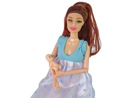 LEAN Toys Lalka Dla Dzieci W Ciąży Niebieska Sukienka
