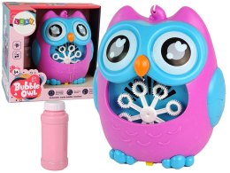 LEAN Toys Maszynka do Baniek Mydlanych Sowa Dźwięk Różowa