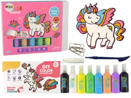 LEAN Toys Naklejki Na Okno Meble Jednorożec DIY 8 Kolorów Brokat