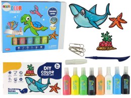 LEAN Toys Naklejki Na Okno Meble Zwierzęta Morskie Żółw DIY 8 Kolorów Brokat