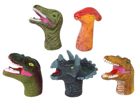 LEAN Toys Pacynki na Palce Dinozaury Kolorowe 5 Sztuk LEAN Toys Pacynki na Palce Dinozaury Kolorowe 5 Sztuk