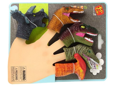 LEAN Toys Pacynki na Palce Dinozaury Kolorowe 5 Sztuk LEAN Toys Pacynki na Palce Dinozaury Kolorowe 5 Sztuk