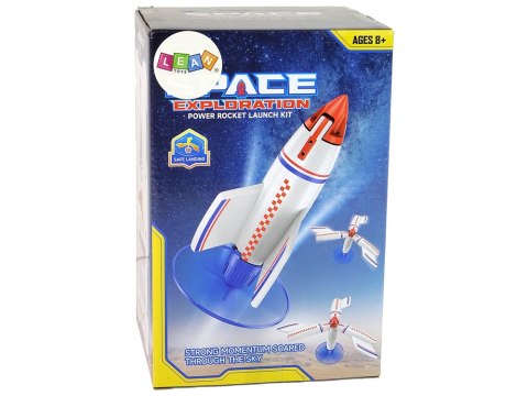 LEAN Toys Rakieta Wyrzutnia Latająca Ładowarka Biała 21 cm LEAN Toys Rakieta Wyrzutnia Latająca Ładowarka Biała 21 cm