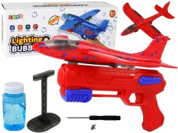 LEAN Toys Samolot Bańki Mydlane Wyrzutnia Pistolet Czerwony