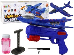 LEAN Toys Samolot Bańki Mydlane Wyrzutnia Pistolet Niebieski
