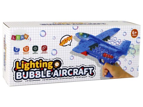 LEAN Toys Samolot Bańki Mydlane Wyrzutnia Pistolet Niebieski LEAN Toys Samolot Bańki Mydlane Wyrzutnia Pistolet Niebieski
