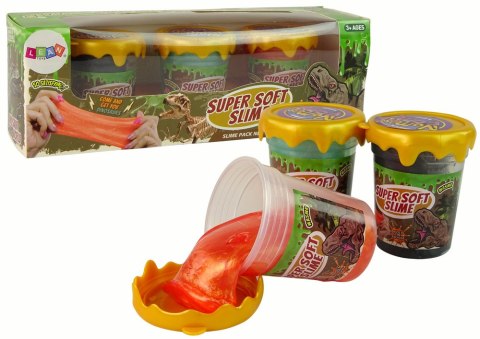 LEAN Toys Slime Brokatowy Dinozaury DIY Miękki 3 Kolory LEAN Toys Slime Brokatowy Dinozaury DIY Miękki 3 Kolory