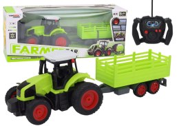 LEAN Toys Traktor Zdalnie Sterowany RC Z Przyczepą 1:16 Zielony