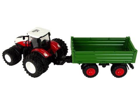 LEAN Toys Traktor Zdalnie Sterowany z Przyczepą 1:24 Czerwony Zielony LEAN Toys Traktor Zdalnie Sterowany z Przyczepą 1:24 Czerwony Zielony