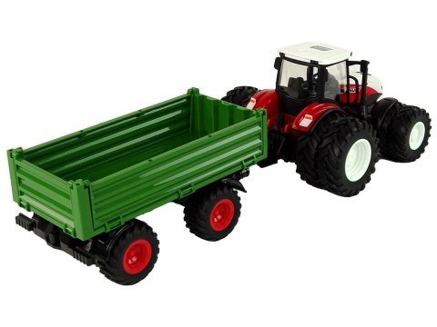 LEAN Toys Traktor Zdalnie Sterowany z Przyczepą 1:24 Czerwony Zielony LEAN Toys Traktor Zdalnie Sterowany z Przyczepą 1:24 Czerwony Zielony