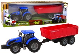 LEAN Toys Traktor z Przyczepą Pojazd Rolniczy Farma Niebieski