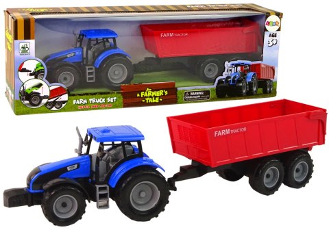 LEAN Toys Traktor z Przyczepą Pojazd Rolniczy Farma Niebieski LEAN Toys Traktor z Przyczepą Pojazd Rolniczy Farma Niebieski