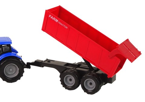 LEAN Toys Traktor z Przyczepą Pojazd Rolniczy Farma Niebieski LEAN Toys Traktor z Przyczepą Pojazd Rolniczy Farma Niebieski