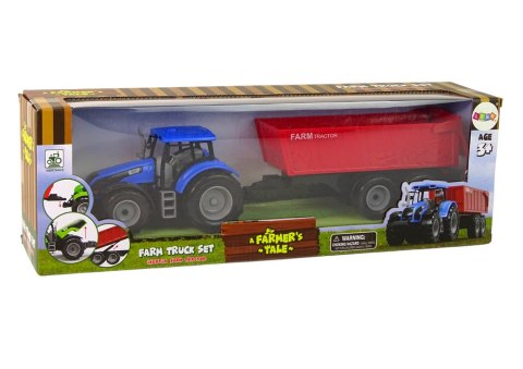 LEAN Toys Traktor z Przyczepą Pojazd Rolniczy Farma Niebieski LEAN Toys Traktor z Przyczepą Pojazd Rolniczy Farma Niebieski