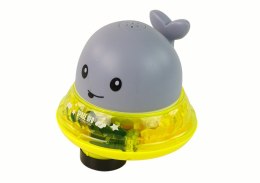 LEAN Toys Wieloryb Tryskający Wodą z Podstawką Zabawka do Kąpieli Szara