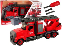 LEAN Toys Woź Strażacki Straż Pożarna do Rozkręcania Akcesoria Czerwona