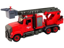 LEAN Toys Woź Strażacki Straż Pożarna do Rozkręcania Akcesoria Czerwona
