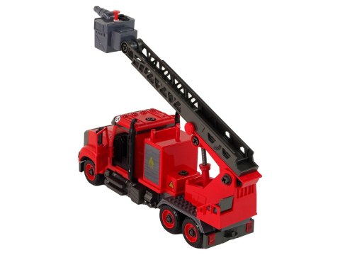 LEAN Toys Woź Strażacki Straż Pożarna do Rozkręcania Akcesoria Czerwona LEAN Toys Woź Strażacki Straż Pożarna do Rozkręcania Akcesoria Czerwona