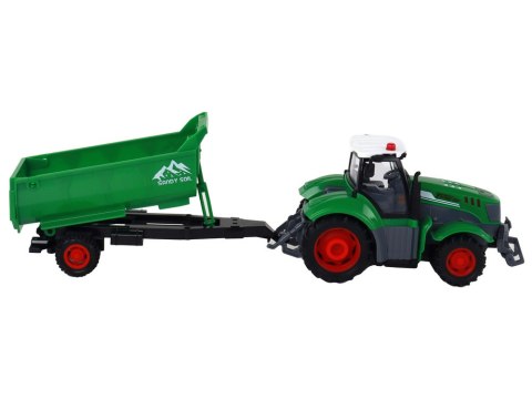 LEAN Toys Zdalnie Sterowany Ciągnik Traktor R/C z Przyczepą 1:24 Światła Zielony LEAN Toys Zdalnie Sterowany Ciągnik Traktor R/C z Przyczepą 1:24 Światła Zielony