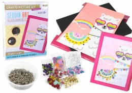 LEAN Toys Zestaw DIY Cekiny Szpilki Lama Ramka Kolorowy