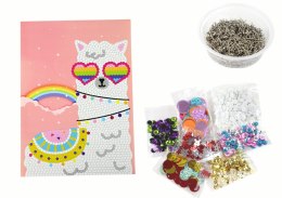 LEAN Toys Zestaw DIY Cekiny Szpilki Lama Ramka Kolorowy