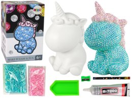 LEAN Toys Zestaw Jednorożec DIY Diamenty Kryształki Błękitny