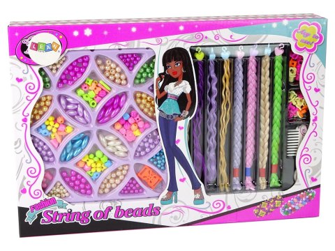 LEAN Toys Zestaw Koralików Do Włosów i Biżuterii Kolorowy LEAN Toys Zestaw Koralików Do Włosów i Biżuterii Kolorowy