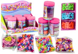 LEAN Toys Zestaw Koralików W Słoiku Do Tworzenia Biżuterii 3w1