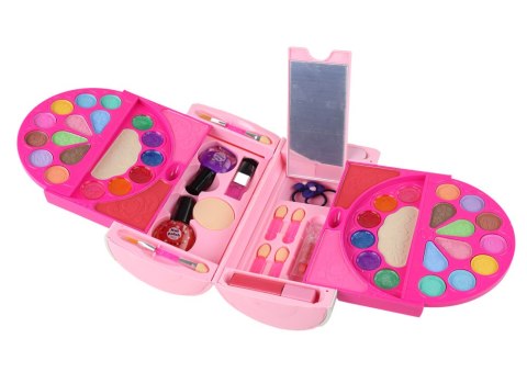 LEAN Toys Zestaw Piękności Do Makijażu W Kuferku Cienie Do Powiek Różowy LEAN Toys Zestaw Piękności Do Makijażu W Kuferku Cienie Do Powiek Różowy