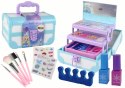 LEAN Toys Zestaw Piękności Kosmetyki Makijaż Robienie Paznokci Niebieski Kuferek