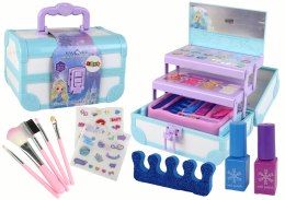 LEAN Toys Zestaw Piękności Kosmetyki Makijaż Robienie Paznokci Niebieski Kuferek