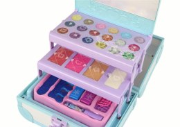 LEAN Toys Zestaw Piękności Kosmetyki Makijaż Robienie Paznokci Niebieski Kuferek