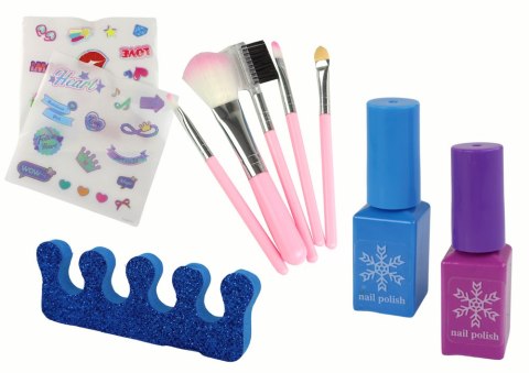 LEAN Toys Zestaw Piękności Kosmetyki Makijaż Robienie Paznokci Niebieski Kuferek LEAN Toys Zestaw Piękności Kosmetyki Makijaż Robienie Paznokci Niebieski Kuferek