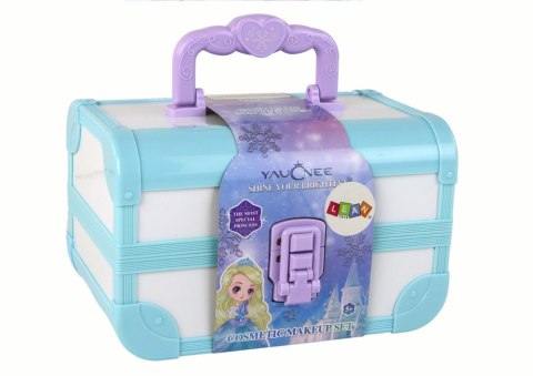 LEAN Toys Zestaw Piękności Kosmetyki Makijaż Robienie Paznokci Niebieski Kuferek LEAN Toys Zestaw Piękności Kosmetyki Makijaż Robienie Paznokci Niebieski Kuferek