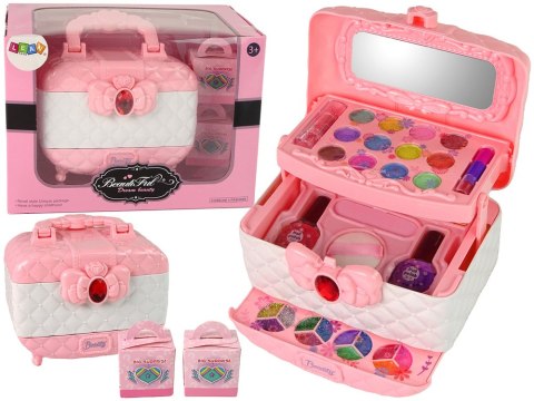 LEAN Toys Zestaw Piękności w Kuferku Cienie Lakiery Różowy Biały LEAN Toys Zestaw Piękności w Kuferku Cienie Lakiery Różowy Biały