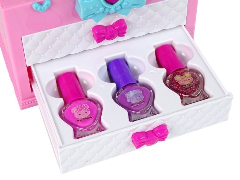 LEAN Toys Zestaw Piękności w Walizce Różowy Biały LEAN Toys Zestaw Piękności w Walizce Różowy Biały