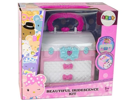 LEAN Toys Zestaw Piękności w Walizce Różowy Biały LEAN Toys Zestaw Piękności w Walizce Różowy Biały