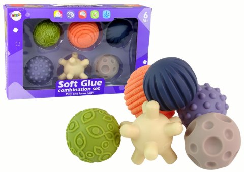 LEAN Toys Zestaw Piłeczek Sensorycznych 6 sztuk Kolorowe LEAN Toys Zestaw Piłeczek Sensorycznych 6 sztuk Kolorowe