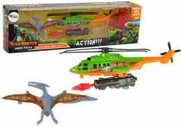 LEAN Toys Zestaw Zielony Helikopter Transport Dinozaura Dino Park