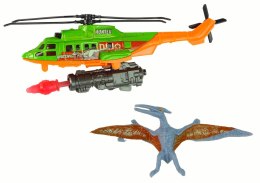 LEAN Toys Zestaw Zielony Helikopter Transport Dinozaura Dino Park
