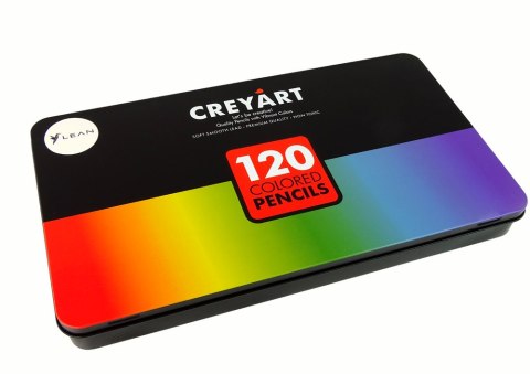 LEAN Zestaw 120 Kredek Artystycznych Metalowy Pojemnik LEAN Zestaw 120 Kredek Artystycznych Metalowy Pojemnik