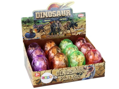 LEAN TOYS Otwierane Jajo Dinozaura Figurka Żółta 4 Kolory 9 cm LEAN TOYS Otwierane Jajo Dinozaura Figurka Żółta 4 Kolory 9 cm