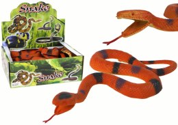 LEAN TOYS Sztuczny Gumowy Wąż Brązowy Z Czarno- Szarymi Łatkami